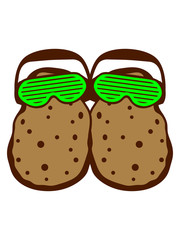 2 freunde team paar duo sonnenbrille cool dj party feiern club tanzen disko musik kopfhörer kartoffel essen lecker koch küche gemüse schürze chef backen grillen clipart comic cartoon design schale