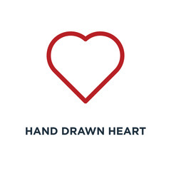 Obraz premium hand drawn heart icon. love expression concept symbol design, vector illustration