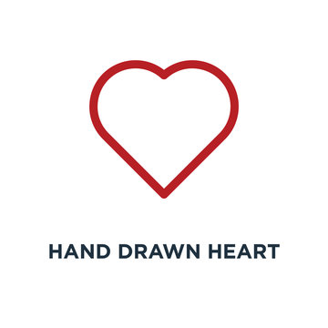 hand drawn heart icon. love expression concept symbol design, vector illustration