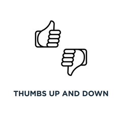 thumbs up and down icon. positive and negative vote concept symbol design, like and dislike,  vector illustration
