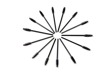 isolated black eyelash closeup on white background