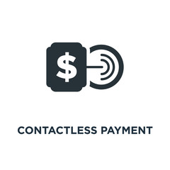 contactless payment with card icon. tap to pay sign concept symb