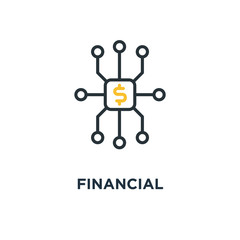financial diversification icon. diversified investment concept s