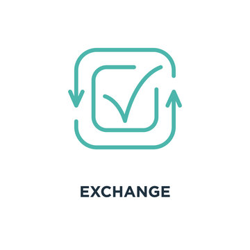 exchange icon. convertation completed line concept symbol design