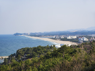 Fototapeta na wymiar Beautiful view from Naksansa temple, South Korea