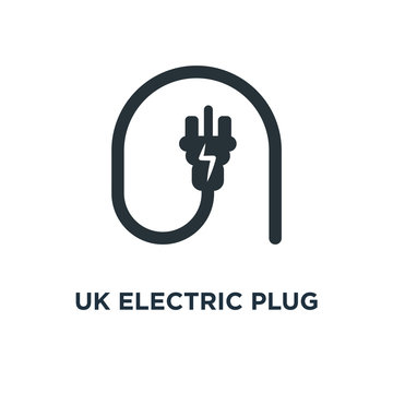 uk electric plug icon. uk electric plug concept symbol design, v