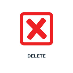 delete icon. no sign, close, cancel, wrong and reject concept sy