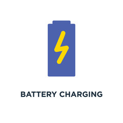battery charging icon. power battery, electricity concept symbol