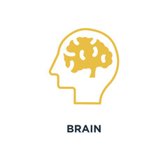 brain icon. human mind, creative idea concept concept symbol des
