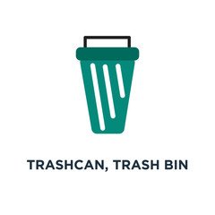 trashcan, trash bin icon, symbol of garbage basket concept basket