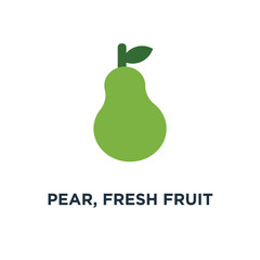 pear, fresh fruit icon, symbol of organic food concept