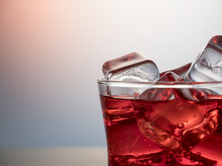 glass of cola with ice