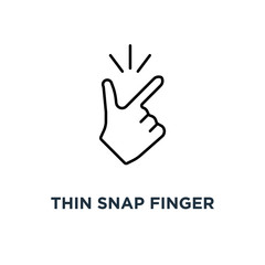 thin snap finger like easy icon, symbol linear abstract trend simple okey logotype graphic design concept of female or male make flicking fingers and popular gesturing