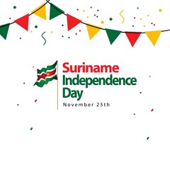 Suriname Independence Day Vector Template Design Illustration