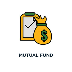 mutual fund management icon. long term investment, loan approval, accountancy service, pension savings concept symbol design, financial strategy, finance solution, income increase