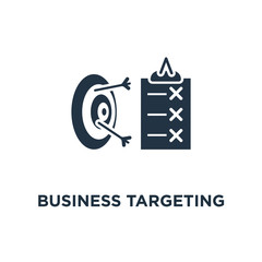 business targeting icon. simple solution, enrollment, opinion poll, terms and conditions concept symbol design, successful strategy, project management, improvement checklist,
