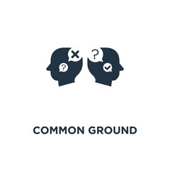 common ground icon. mutual understanding, guidance, consulting service, chat bot concept symbol design, negotiation compromise, self comparison, interpersonal relationship, mentor vector illustration