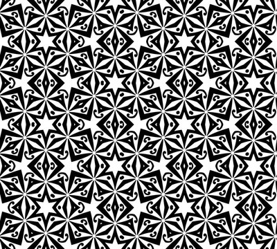 Abstract seamless black and white pattern