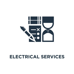 electrical services and supply icon. energy saving concept symbol design, electricity connection graphic elements. lignt bulb and plug fork. design vector illustration