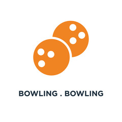 Obraz premium bowling . bowling ball icon. sports game concept symbol design, vector illustration