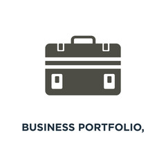 business portfolio, office suitcase icon. briefcase concept symbol design, vector illustration