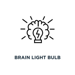 brain light bulb icon. brain light bulb concept symbol design, vector illustration