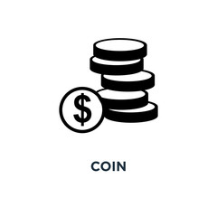 coin icon. coin concept symbol design, vector illustration