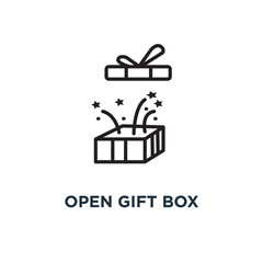 open gift box icon. open gift box concept symbol design, vector illustration