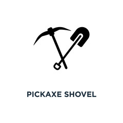 pickaxe shovel icon. pickaxe shovel concept symbol design, vector illustration