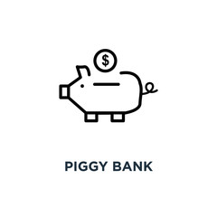 piggy bank icon. piggy bank concept symbol design, vector illustration