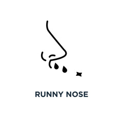 runny nose icon. runny nose concept symbol design, vector illustration