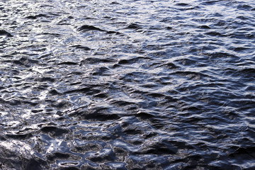 Blue sea water close-up, texture, background
