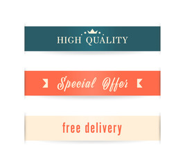 special offer,free delivery,high quality tag ribbon and banner vector.