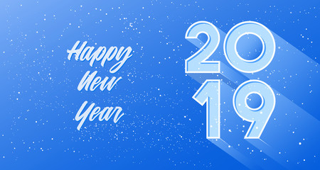 Happy new year 2019 greeting card