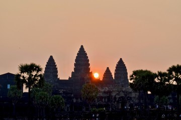 Sun is rising behing the Angkor Wat, Siem Reap, Cambodia