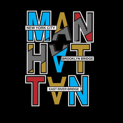 New york brooklyn typograpy t shirt vector