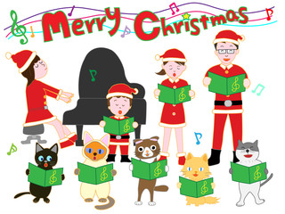 家族と猫たちのクリスマスコンサート