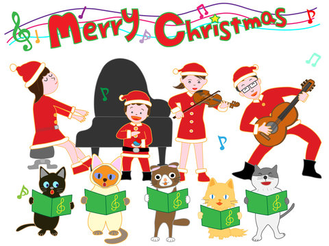 家族と猫たちのクリスマスコンサート
