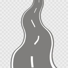 Vector illustration of winding curved road