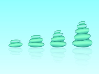 Stack of blue pebbles to represent success and growth in business vector illustration
