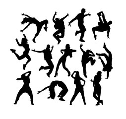 Hip Hop Dancer Silhouettes, art vector design