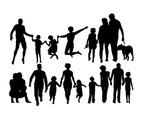 Happy Family Silhouettes, art vector design