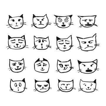 Cat faces, sketch for your design