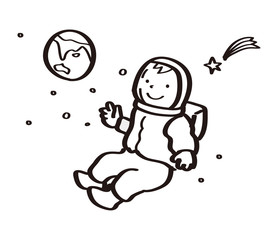 宇宙飛行士のイラスト