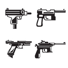 gun icons set