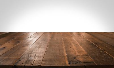 Empty wooden table for product placement - obrazy, fototapety, plakaty