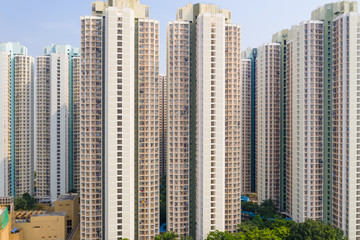 Fototapeta premium Top view of Hong Kong residential building
