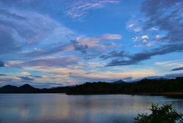 Fototapeta premium clouds over lake