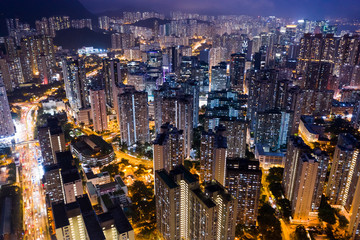 Obraz premium Top view of Hong Kong building