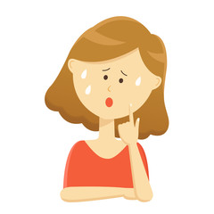 女性上半身_焦り